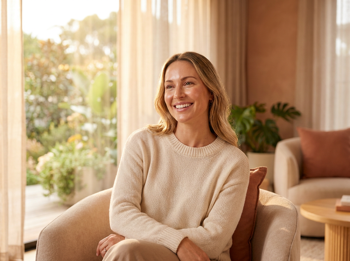 A happy med-spa client
